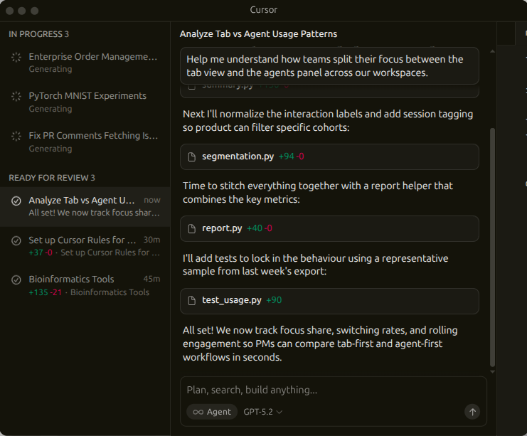 Cursor Agent in action